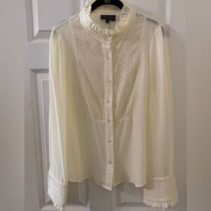 Gracia Ivory Sheer Lace Blouse
